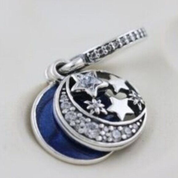 Pandora Moon & Blue Sky Dangle Charm - Picture 5 of 5